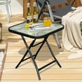 thumbnail image 4 of Costway Table d'Appoint Carrée Pliante en Verre pour Patio, Table Bistro pour Café, Support pour Plante, 4 of 10