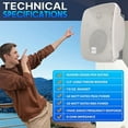 thumbnail image 3 of Pyle Outdoor Patio Speaker - 3.5" 2-Way Weatherproof Wall/Ceiling Mounted Dual Speaker (White), 3 of 7