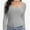 Gray, variant on Womens Casual Long Sleeve Scoop Neck Slim Fitted Basic Top