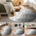 thumbnail image 5 of Round Rugs 3Ft, Grey Geometric Beach Round Area Rug Washable Indoor Throw Carpet, Ombre Waves Moire Abstract Art Small Non Slip Circle Rug for Bedroom Living Room Home Decor Aesthetic, 5 of 8