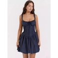 thumbnail image 4 of Vestido sexy con dobladillo plisado y tirantes para mujer, minivestido sin mangas y espalda descubierta a la moda para mujer, vestidos de fiesta de noche de verano 2024, vestidos de corte A, 4 of 5