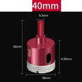 thumbnail image 1 of 40mm dry/wet drill Bit Hole Saw Opener for Marble Granite Glass Tile Concrete, 1 of 8