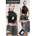 thumbnail image 3 of Clip and Go Strap for Phone with Wallet Crossbody Phone Lanyard Adjustable and Detachable RFID Wristlet Wallet with ID Window and Zipper, Black, 3 of 9