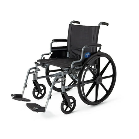 Medline K4 Extra Wide Lightweight Wheelchair 22 Wide Seat Removable Desk Length Arms Elevated Leg Rests