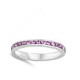 thumbnail image 4 of CHOOSE YOUR COLOR Round Simulated Amethyst Stacking Eternity Ring 925 Sterling Silver Band Purple CZ Female Size 8, 4 of 4
