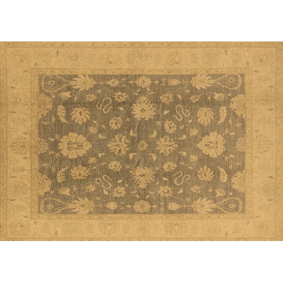 Ahgly Company Indoor Rectangle Oriental Brown Industrial Area Rugs, 7' x 10'