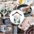 thumbnail image 3 of Teal Tulip Butterfly 1 Pack Kitchen Towel, Water Absorbent Dish Towel, Beige Turquoise Floral Grey Wooden Decorative Hand Towels - Quick Drying Cloth for Cooking Baking, 18x28 Inch, 3 of 8