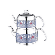 SavaHome Milano Stainless Steel, Turkish Teapot for 2 people, 2 qt