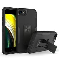 for iPhone 7 / 8 / SE 2020 / SE 2022 Case: Military Grade Protection Shockproof Phone Cover Build-in Hidden Kickstand & Rugged TPU Shell | Matte Durable Drop Proof Heavy Duty Case,Black Black