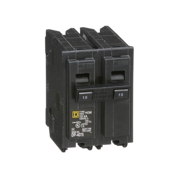 Disyuntor Schneider Electric HOM215CP de 15 amperios, bipolar