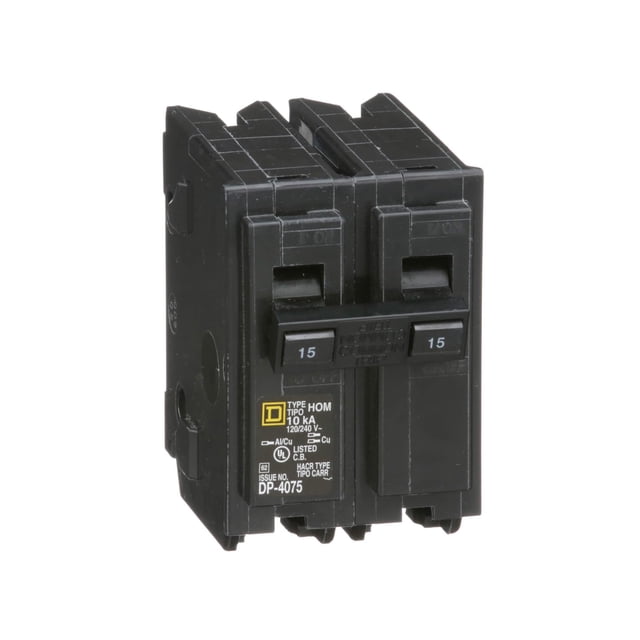 Disyuntor Schneider Electric HOM215CP de 15 amperios, bipolar