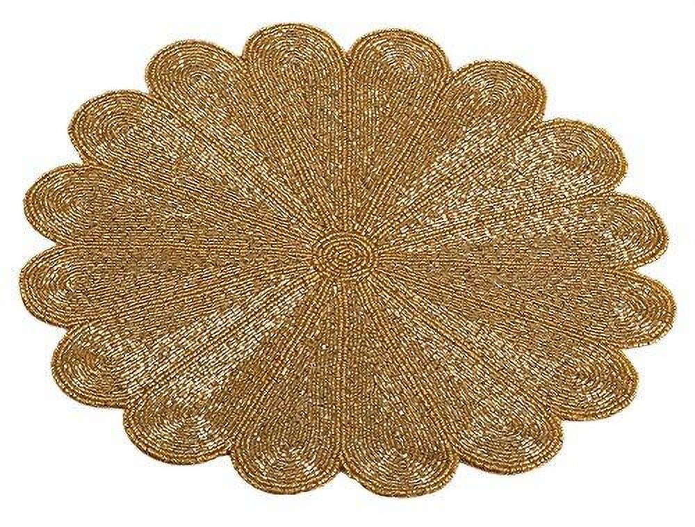 Handmade Gold Geometric Flower Beaded Placemat
