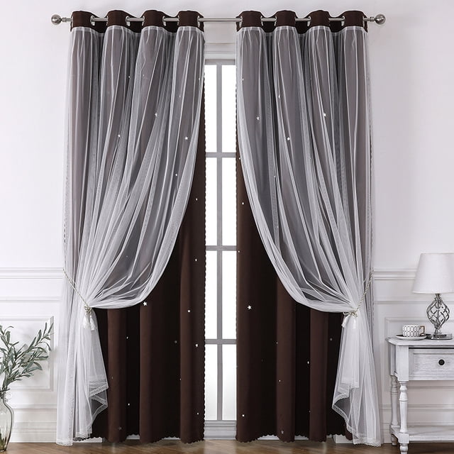 Xiao Hua Cortinas perforadas de estilo sencillo, ideales para dormitorio, sala y cocina (2 paneles, 130 cm de largo x 100 cm de ancho, 84 cm de ancho)