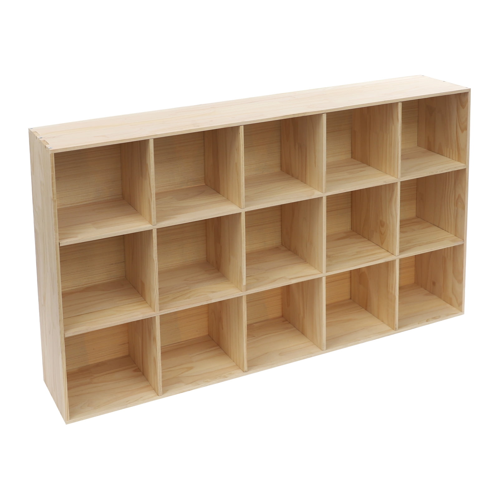 Modern Solid Wood Organizer, 59.06x11.81x35.43in 15-Cube Unit, Easy Assembly & Smooth Finish, Great for Dorms/Offices/Milk Tea Shops