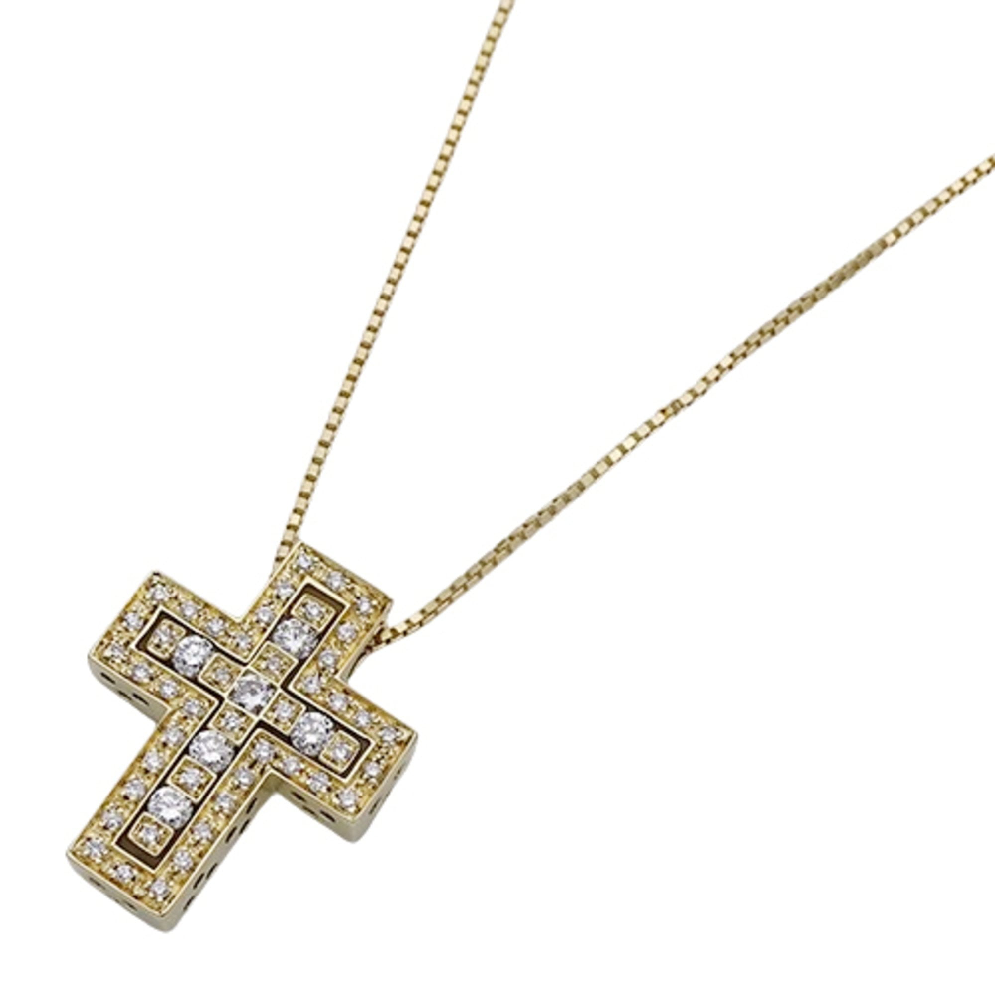 Pre-Owned Damiani Belle Epoque 750YG Yellow Gold Cross Necklace with Diamonds,... (Good)