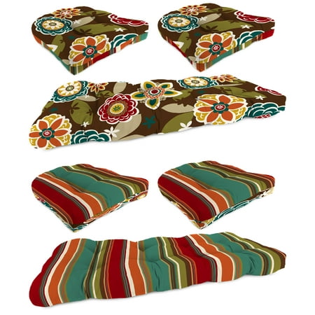 Jordan Manufacturing Outdoor Patio - Tufted 3 Piece Wicker Cushion Set