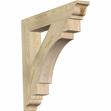 Ekena Millwork 3 1/2"W x 22"D x 30"H Merced Traditional Smooth Bracket, Douglas Fir