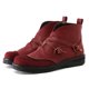 thumbnail image 4 of NECHOLOGY Botas Mujer Adulto Femenino Zapatos Botines de mujer Moda mujer otoño suela gruesa tacones cuadrados cremallera botines cortos zapatos de punta redonda (Red, 9), 4 of 5