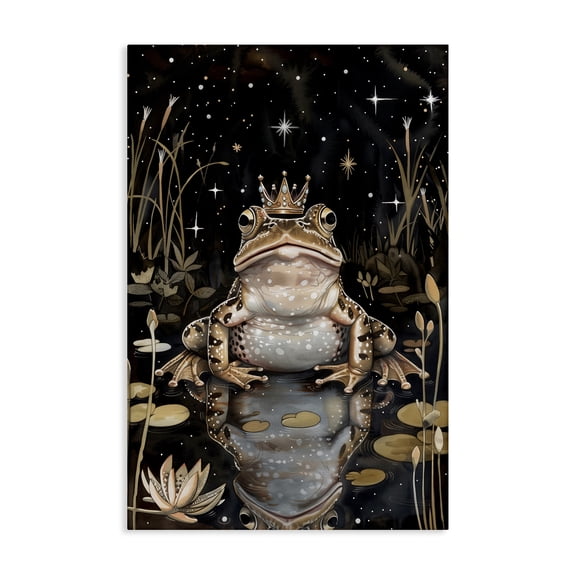 Stupell Industries Regal Toad at Night Animals & Insects Painting Gallery Wrapped Canvas Art Print Wall Art, 16 x 24