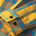 thumbnail image 4 of VBTAPA Mens Plaid Shirt Jacket Open Front Long Sleeve Casual Button Down Shirt Jackets Lightweight Shacket Cardigan Tops Yellow M, 4 of 6
