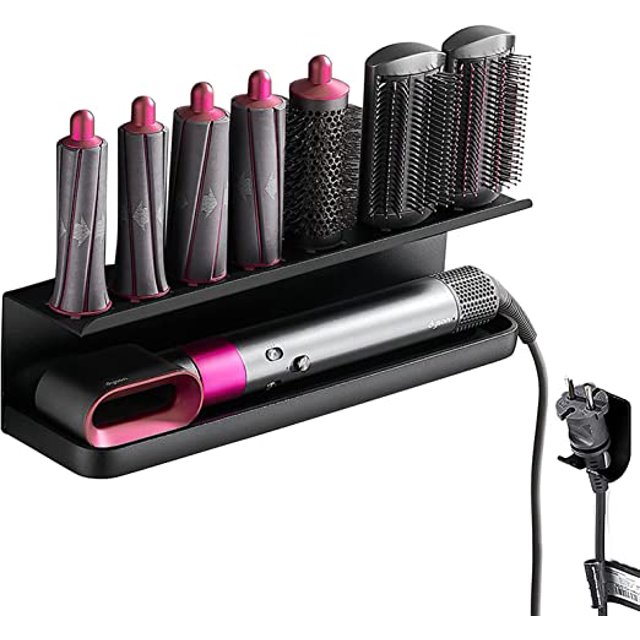 Jinsinto Wall Mount for Dyson Airwrap Styler Accessories, No-Drilling Storage Rack with Glue for Dyson Airwrap, Multifunctional Bathroom Storage Rack