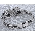 thumbnail image 5 of Alilang Silvery Tone Clear Crystal Colored Rhinestones Vintage Butterfly Wings Bangle Cuff Bracelet, 5 of 5