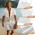 thumbnail image 6 of FOR U DESIGNS Bird Floral Wave Print Matching Outfits for Couples Beach Vacation Women Sleeveless Dress or Men Casual Shirt Linen-Like Couple Outfits, 6 of 7