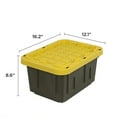 thumbnail image 2 of 5-Gallon Heavy Duty Tough Storage Container with Snap-Tight Lid and Stackable Organization Tote, Yellow, 6 Pack, 2 of 5