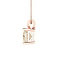 thumbnail image 3 of Clara Pucci 18K Rose Solid Hypoallergenic Gold 1Ct Natural Morganite Princess Cut Solitaire Designer Necklace Pendant For February, 3 of 6