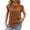 Khaki #039, variant on Women's Textured T Shirts Cotton Polyester Blend Petal Sleeve Casual Tops Crew Neck Ruched Loose Fit Tunic Tees for Summer Daily Wear, XL