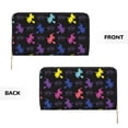 thumbnail image 3 of Leather Thin Slim Wallets for Women Men - halloween boo witch colorful Clutch Card Wallet for Women Men with Zipper, 3 of 7