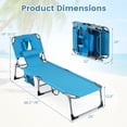 thumbnail image 3 of Gymax 2 Pcs Chaise de Bronzage Chaise Longue Portable avec Dossier Réglable à 4 Positions Bleu Marine, 3 of 9