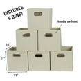 thumbnail image 2 of Household Essentials Fabric Storage Bins 6 Piece Set, Strong Poly-Woven Fabric, Sturdy Chipboard Sides, Grommet Front Handle, Stackable and Foldable, Classic Design, 2 of 5