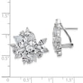 thumbnail image 4 of Auriga Fine Jewelry 925 Sterling Silver Rh-plated and Marquise-cut CZ Cluster Post Omega Back Stud Earrings for Women, 4 of 6