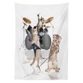 thumbnail image 3 of Ambesonne Animal Tablecloth Rectangular Table Cover, Rocker Band of Kittens, 60"x84", Multicolor, 3 of 4