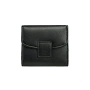 Daisy Rose Tri-fold Wallet - RFID Blocking Card Holder Organizer - PU Vegan Leather - BLACK