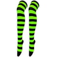 thumbnail image 1 of Nvzi 2 pares de calcetines por encima de la rodilla, calcetines hasta la rodilla, medias altas hasta el muslo, calcetines hasta la rodilla para mujer, para cosplay de niña, uso diario, verde claro, 1 of 2