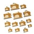 thumbnail image 1 of Sewing Machine Silhouette Wood Mini Charms Shapes DIY Craft Jewelry - No Hole - Various Sizes (16pcs), 1 of 7
