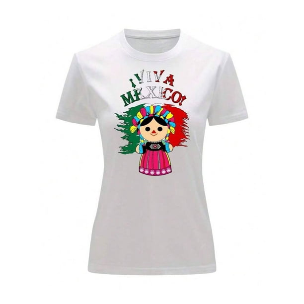 Playera Blusa De Viva Mexico Con Maria Lele Fiestas Patrias