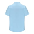 thumbnail image 4 of pstuiky camiseta de hombre, Camisa informal de verano para hombre, de color liso, de manga corta y con solapa y botones. camisetas de hombre xxxl, 4 of 6