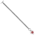 thumbnail image 2 of Sterling Silver Bracelet Medical Rolo 18 mm 8.75 inltd Engraveable Enamel Heart ID, 2 of 4