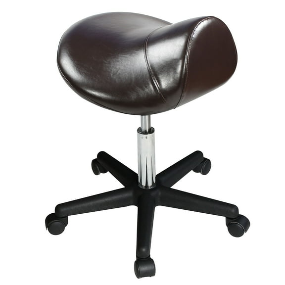 Master Massage Ergonomic Saddle Chair-Saddle Stool- Hydraulic Swivel Rolling Chair Coffee 91558