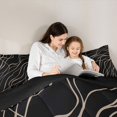 thumbnail image 4 of Homewish Aesthetic Lines Full Size Comforter Sets,Modern Abstract Bedding Comforter Set,Black Brown,Black Reversible,3pcs,1 Comforter and 2 Pillowcases, 4 of 7