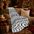 thumbnail image 3 of Black White Zigzag Triangle Diamond Circle Geometric Band Pattern Flannel Blanket For Pattern Fans, Cozy Black Home Decor For Bedroom Living Room Housewarming Gift, 3 of 9