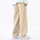 thumbnail image 4 of Pantalones de trabajo de longitud completa para hombre, de color liso, con bolsillos, de pierna recta, 4 of 5