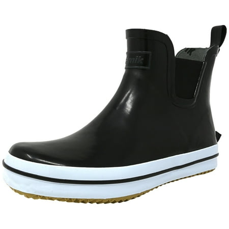 Kamik Women's Sharonlo Black Ankle-High Rubber Rain Shoe - 6M