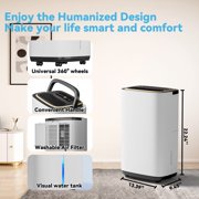 Patiosunny 15-Pint (DOE) Multi-Function Dehumidifier, 5000 Sq.Ft Coverage Area with 3 Modes, 180 OZ Water Tank/24H-Timer/Drain Hose/Child lock, for Bedroom /Office/Laundry Room