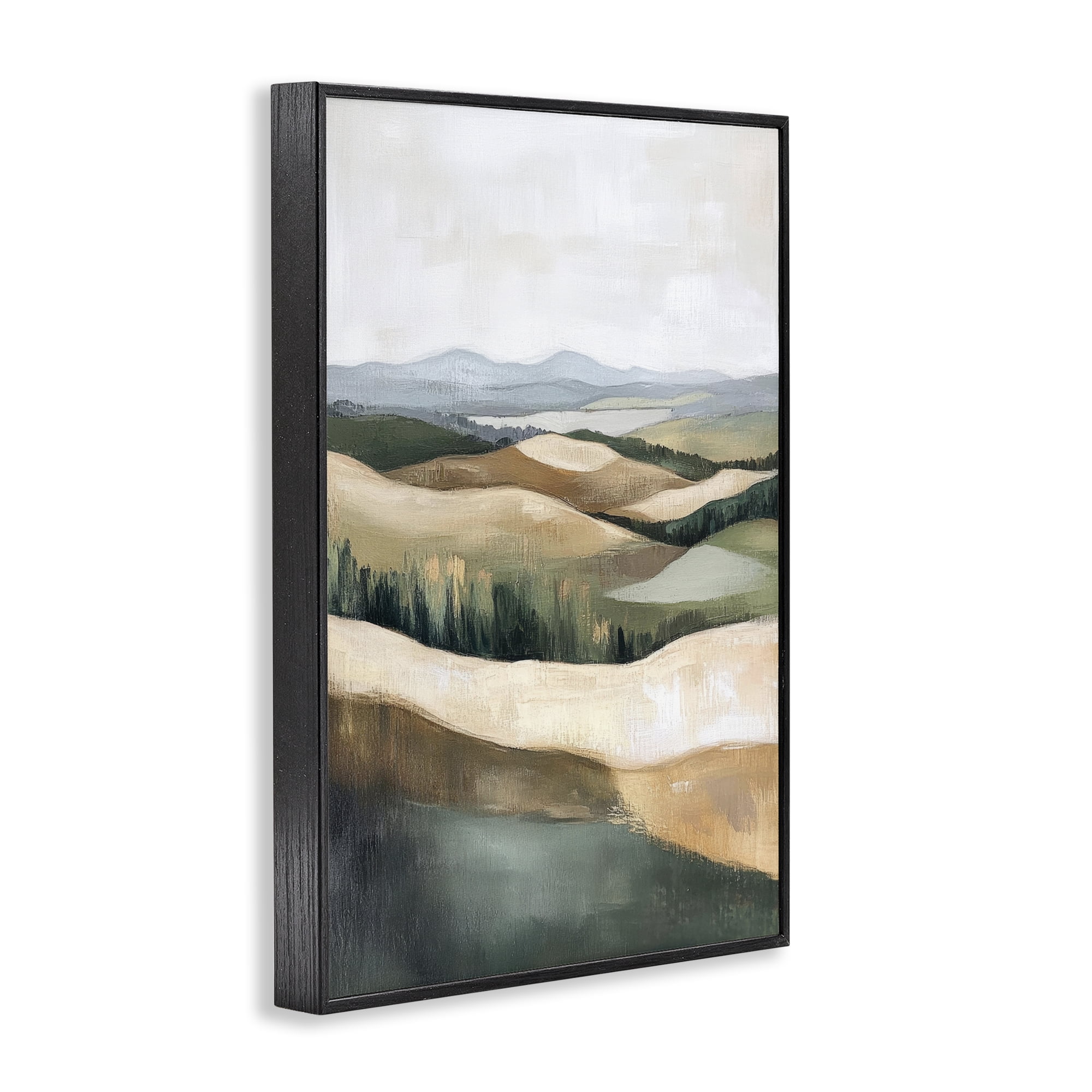 Stupell Industries Tranquil Rolling Hills & Fields Black Framed Giclee Art, design by Petal Prints Design