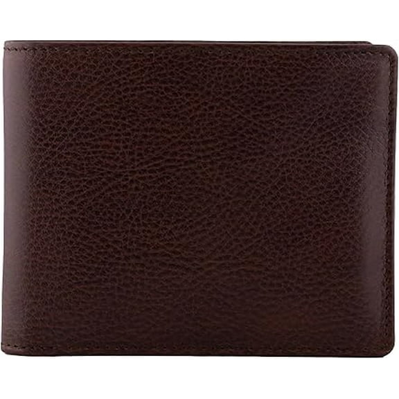 Mens Wallet Full Grain Genuine Leather Slim Minimalist Front Pocket Bifold Soft Nappa RFID Protection Gemini Brown