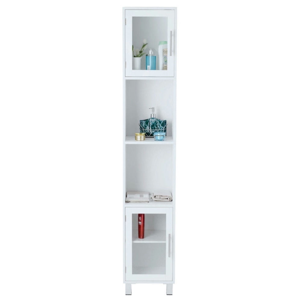 Demi Bonn Bathroom Storage Cabinet, Bathroom Floor Cabinet, 71" Height Wooden Organizer Bathroom Tall Tower Storage Cabinet Unit, for Living Room, Bedroom, Kitchen, White